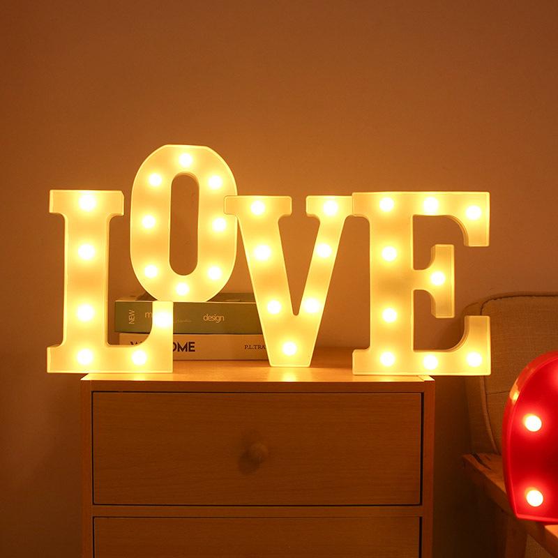 1pc English LED Letter Light, Romantic Proposal Decoration for Birthday, Holiday, and Valentine's Day Parties, Indoor and Outdoor Room Decor