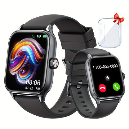 1.85" Smart Watches for man and woman 110+ Sport Modes Fitness Watch with Sleep Monitor, Pedometer, message/call, Wireless Devices Wearable Tracker for Android iPhone Mobile Phone Smartphone Wristwatch