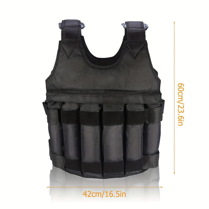 1pc Adjustable Weighted Vest for Men and Women - 50kg/110lbs Capacity, Fabric Material, Uncharged, No Battery Required - Ideal for Workout, Strength Training, and Weight Loss