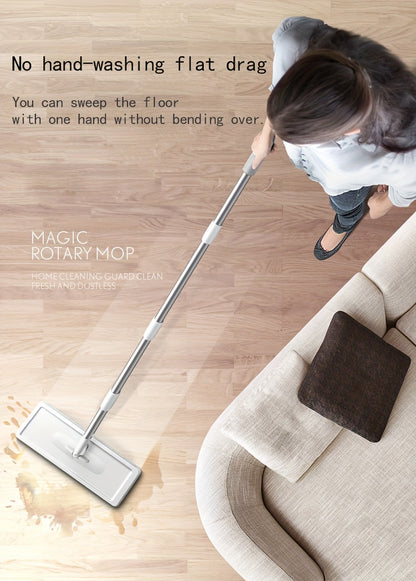 1 Set, Mop And Bucket With Wringer Set, Hands-Free Wash Flat Floor Mop And Bucket, With 1/3 Replaceable Microfiber Pads, Wet And Dry Use, Dust Removal Mop, For Hardwood, Laminate, Tile, Wooden Floor Cleaning, Cleaning Tool, Back To School Supplies