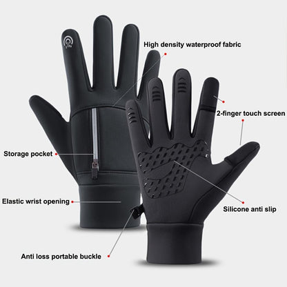 1 Pair Winter Windproof Waterproof Touch Screen Warm Gloves, Suitable for Outdoor Cycling, Fishing, Running, Skiing triathlon  helmet xii  gloves