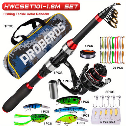 1.8m Lure Sea Rod Set - Long Cast Spinning Wheel Fishing Tackle Package Combination Full Set Carbon Rod Ultralight Super Hard Throwing Rod - For Fishing Enthusiasts - Suitable for Sea Fishing - Perfect Gift for Outdoor Adventurers