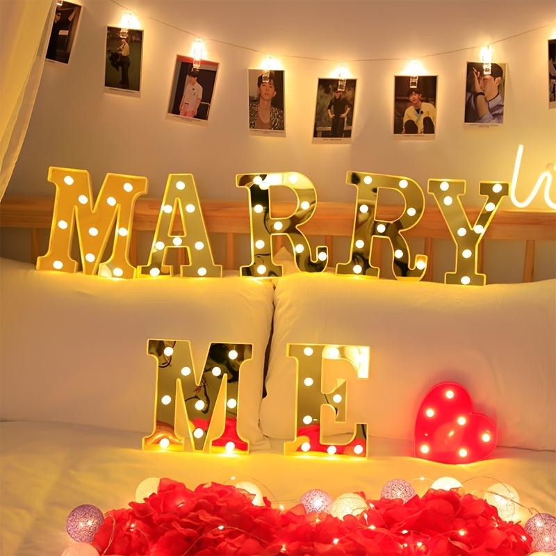 1pc English LED Letter Light, Romantic Proposal Decoration for Birthday, Holiday, and Valentine's Day Parties, Indoor and Outdoor Room Decor