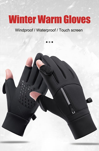 1 Pair Winter Windproof Waterproof Touch Screen Warm Gloves, Suitable for Outdoor Cycling, Fishing, Running, Skiing triathlon  helmet xii  gloves