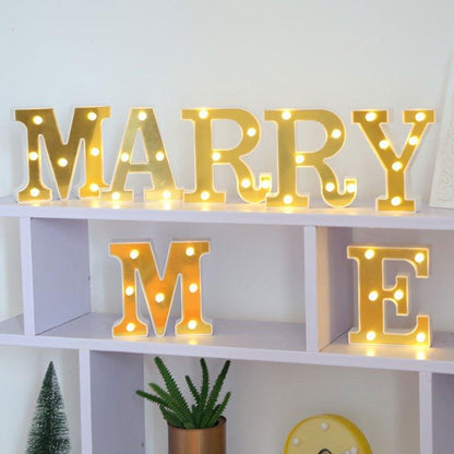 1pc English LED Letter Light, Romantic Proposal Decoration for Birthday, Holiday, and Valentine's Day Parties, Indoor and Outdoor Room Decor