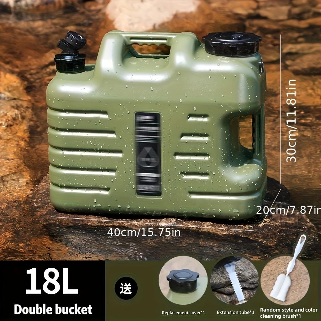 1pc 11L/12L/18L Leak-Proof Portable Water Container - Emergency Water Tank with Faucet for Outdoor Hiking, Camping, Picnic - Includes 1 Replacement Cover, 1 Extension Tube, and 1 Cleaning Brush for Easy Maintenance